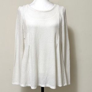 Chelsea & Theodore NEW Off White Peplum Top w Adjustable Camisole 2 Piece Top LP